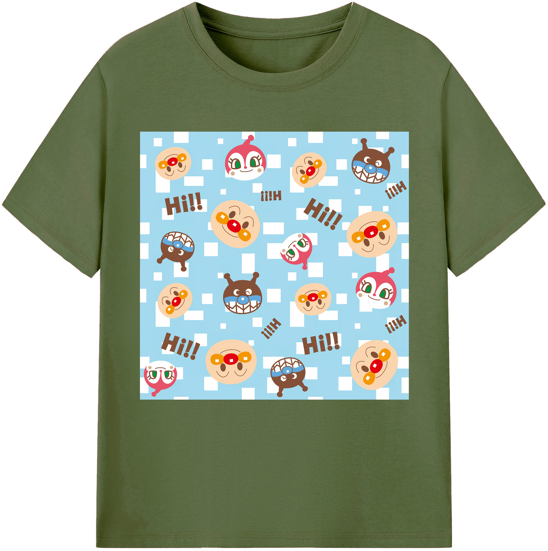 （画像用） アンパンマン Anpanman 綿100％半袖Tシャツ（フロントプリント）